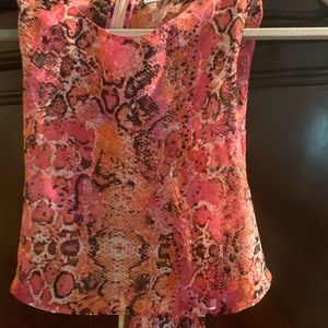 Floral Orange Print Wide Pleated Jumpsuit